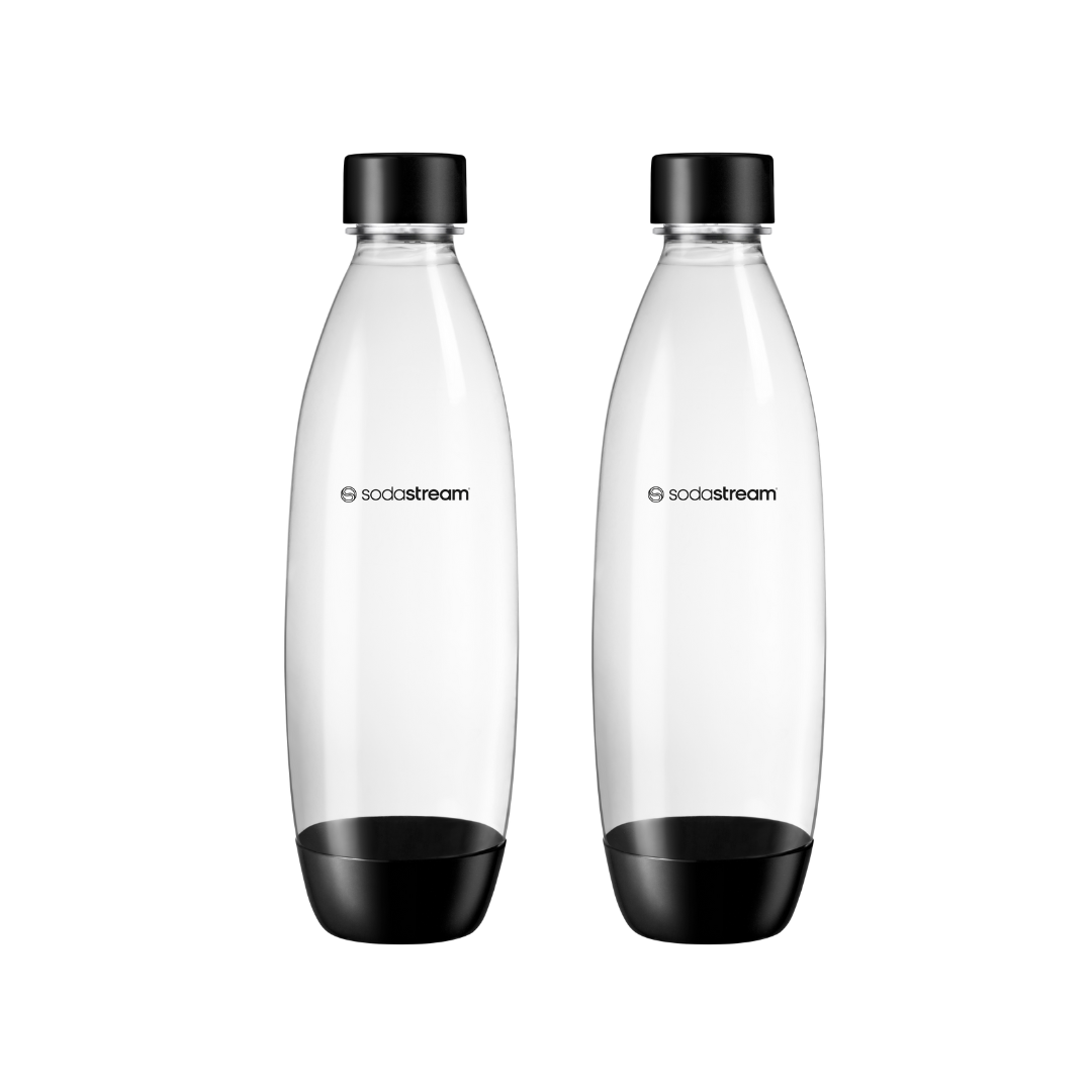 Dishwasher Safe - 1L Black Fuse Bottle Twin Pack sodastream